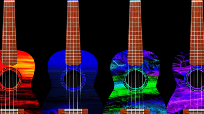 Colorful ukulele designs