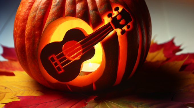 Ukulele Halloween pumpkin carving