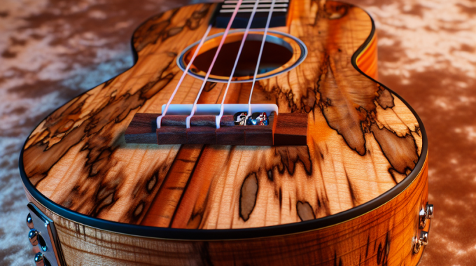 Oscar Schmidt OU8TLCE Spalted Maple Tenor Electric