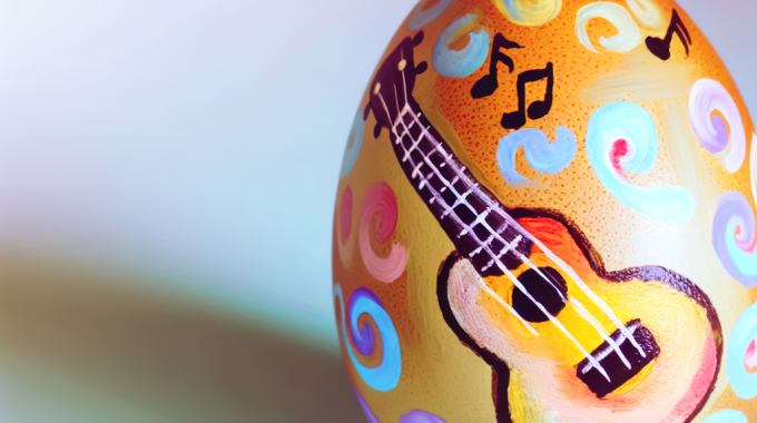 Ukulele Easter egg painting